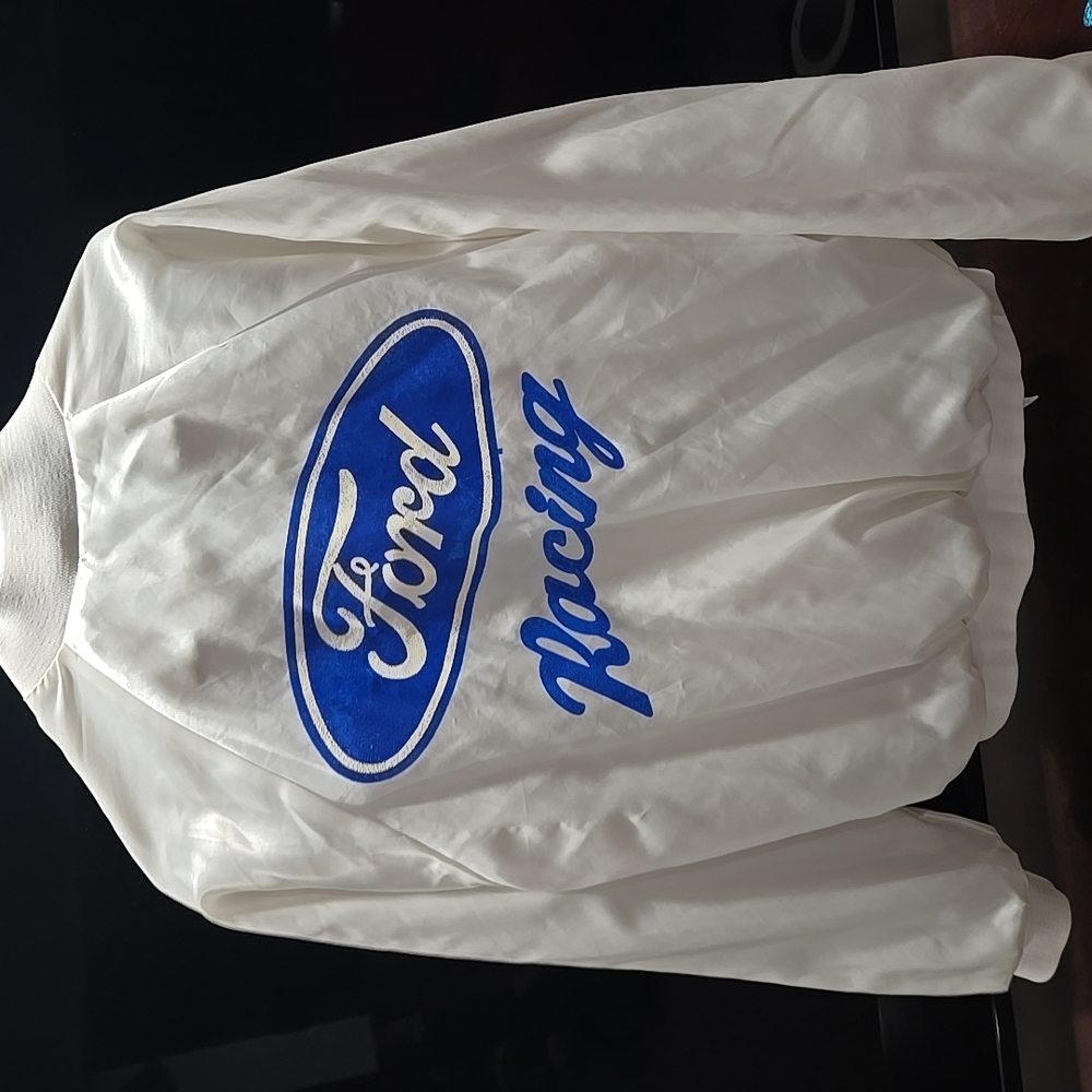 Ford Racing White and Blue Bomber Jacket